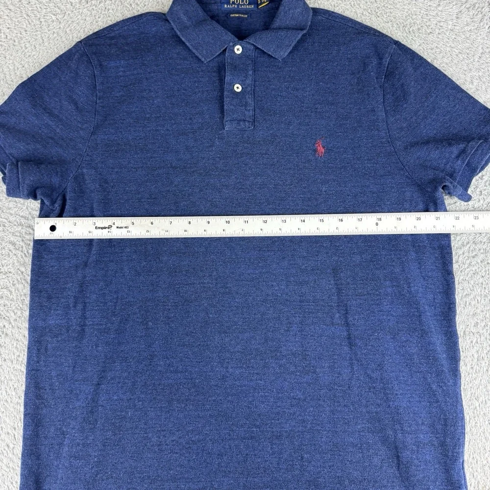 Polo Ralph Lauren Shirt Mens XL Blue Short Sleeve Custom Slim Fit Preppy Heather